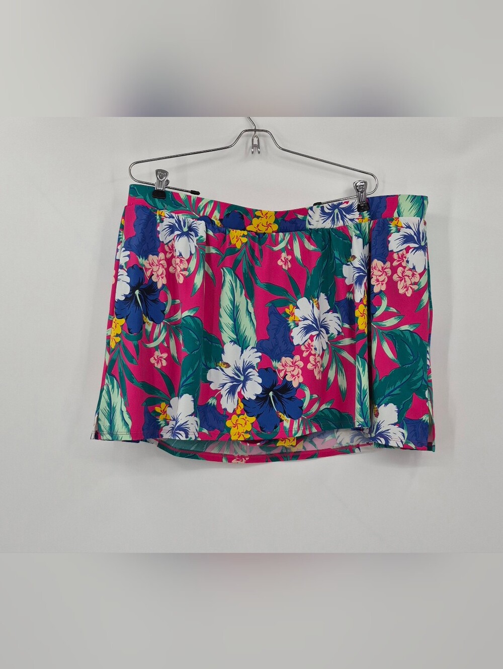 Cacique Women’s Size 28 Slitted Swim Skirt Tropical Floral Leaf Multicolor